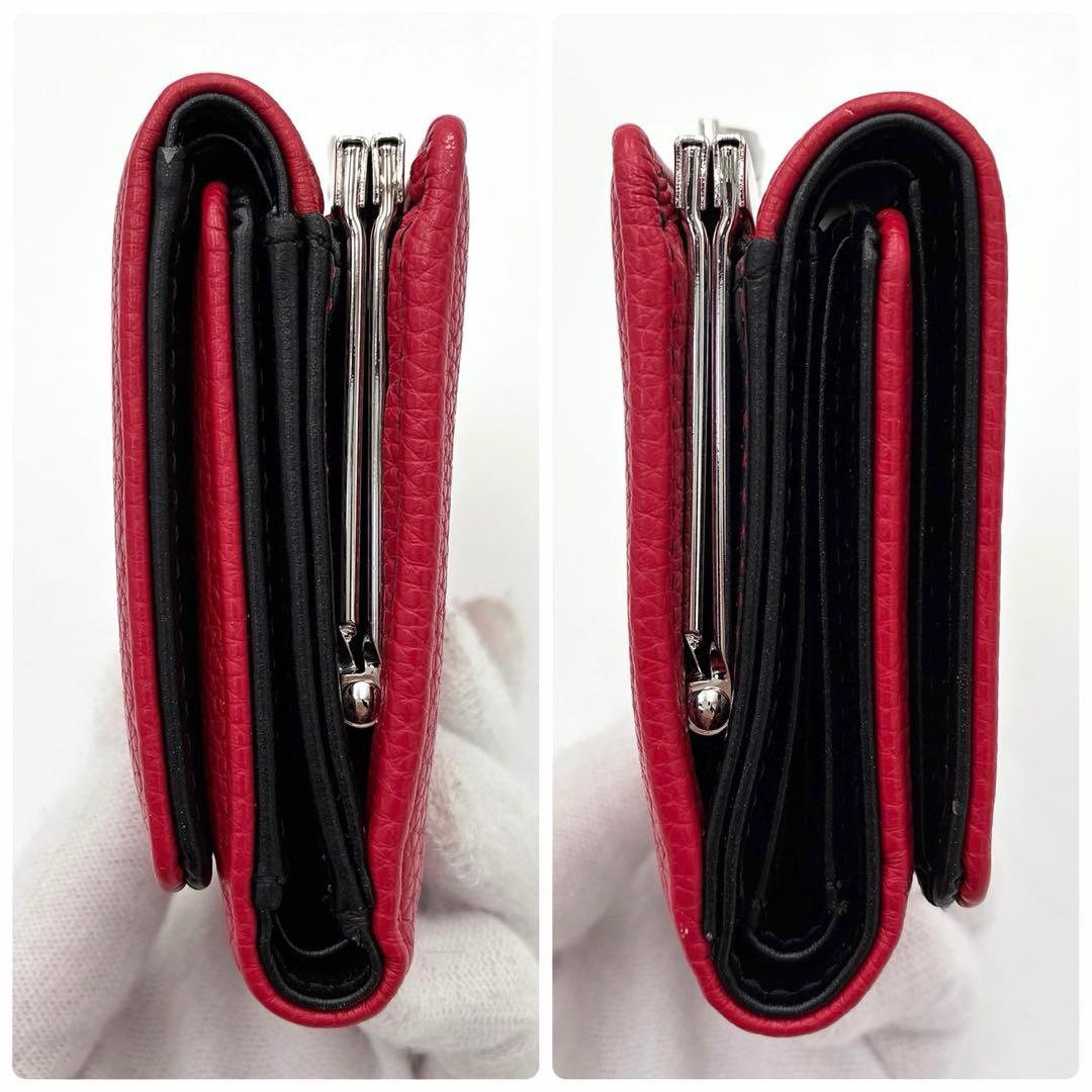 希少 新品 ヴィヴィアンウエストウッド 三つ折り財布 がま口 赤 メタルオーブ
