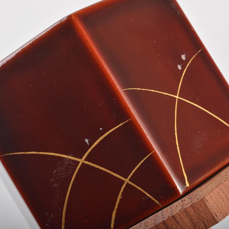 加賀蒔絵師　川上峰春作　螺鈿装飾　鈴虫蒔絵　六角香合　共布共箱　M　R7352