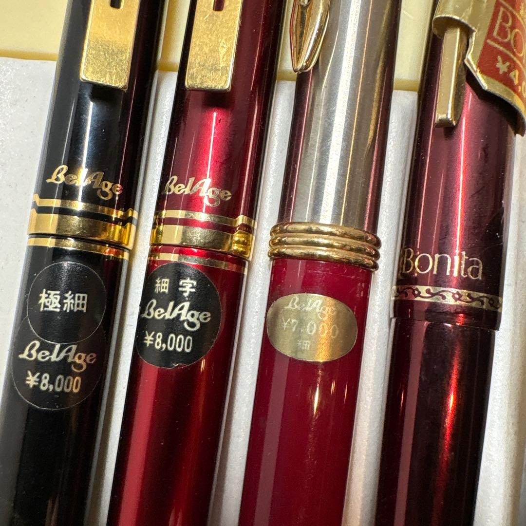 プラチナ　昭和時代の14金ペン先万年筆　４本