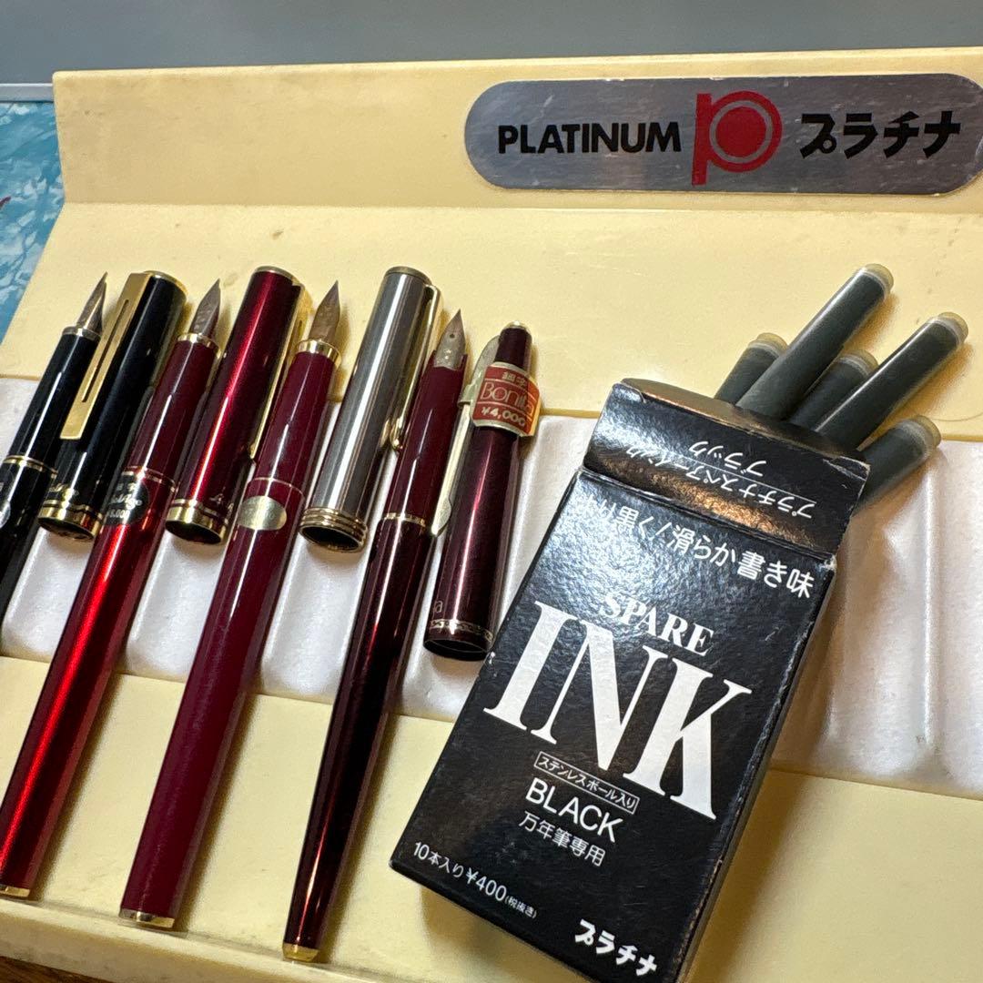 プラチナ　昭和時代の14金ペン先万年筆　４本