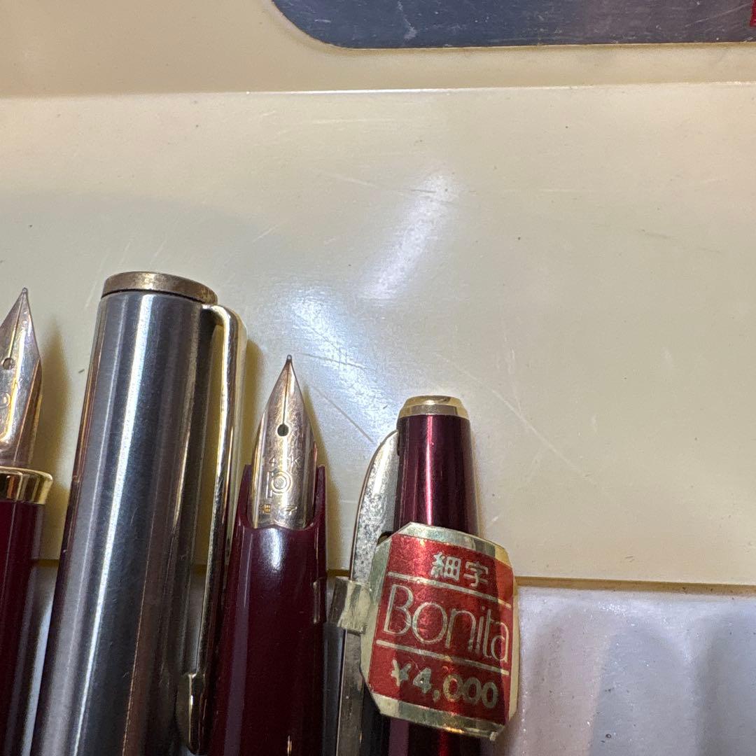 プラチナ　昭和時代の14金ペン先万年筆　４本