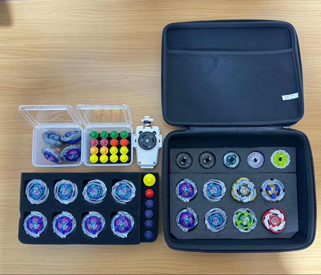 ベイブレードx オリジナルギアケース 2段改造収納拡大　公式ギアケース:ホワイト