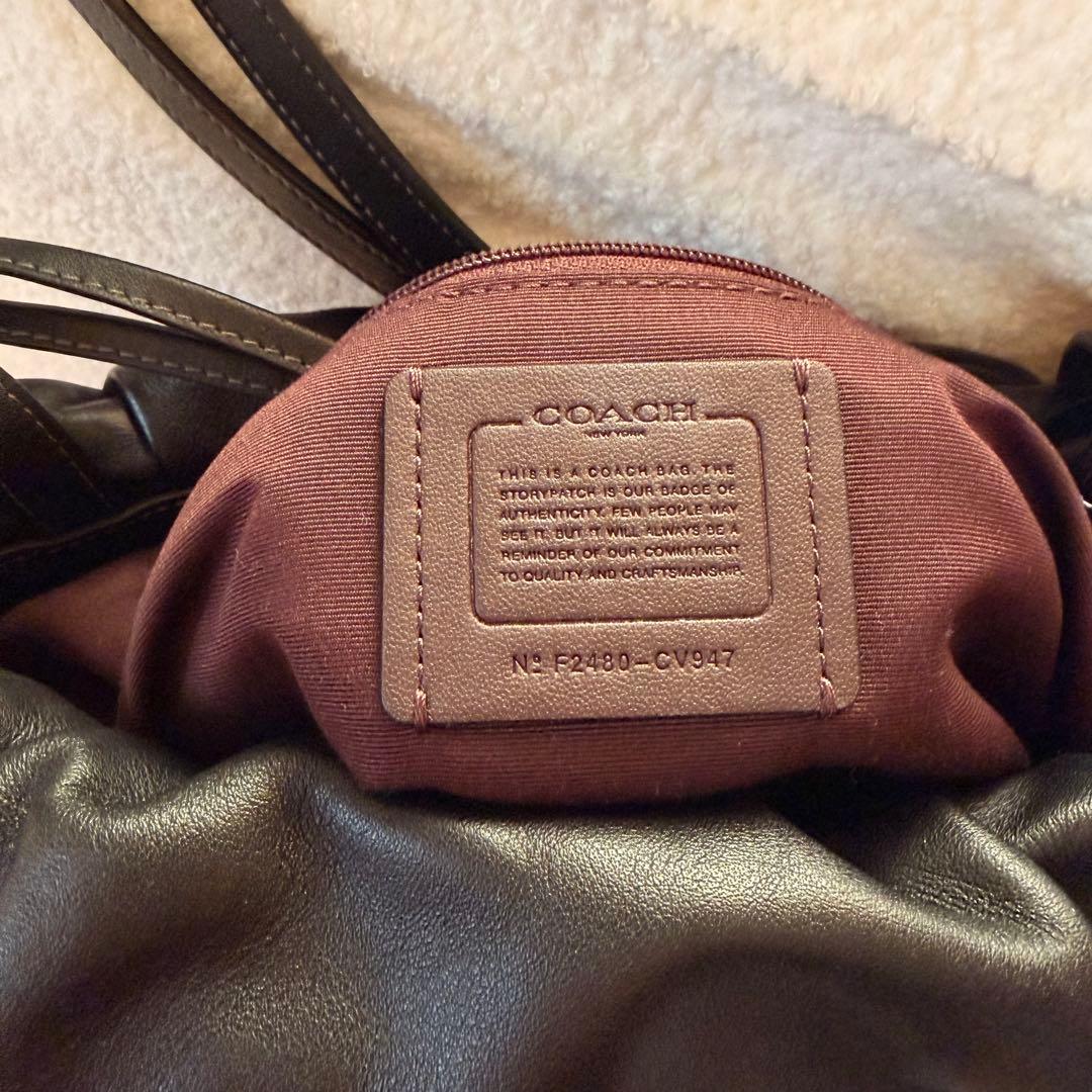 COACH ブラック ドローストリング トートバッグ