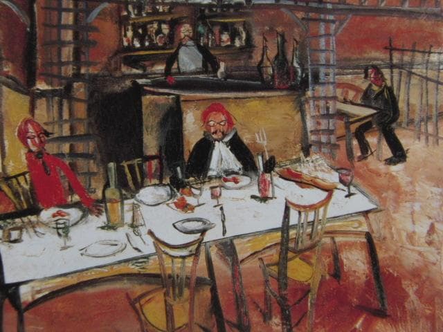 佐伯祐三、カフェレストラン、希少な額装用画集より、新品高級額装付