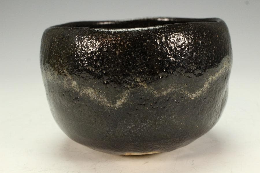 茶道具 楽 黒茶碗 丹楽作 共箱(K-A222)