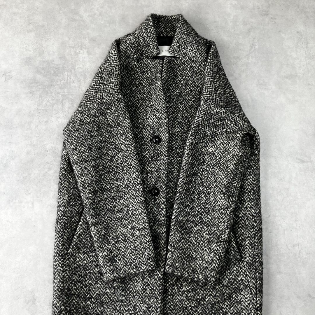 美品　デプレ　ウールアルパカツイードチェスターコート　800