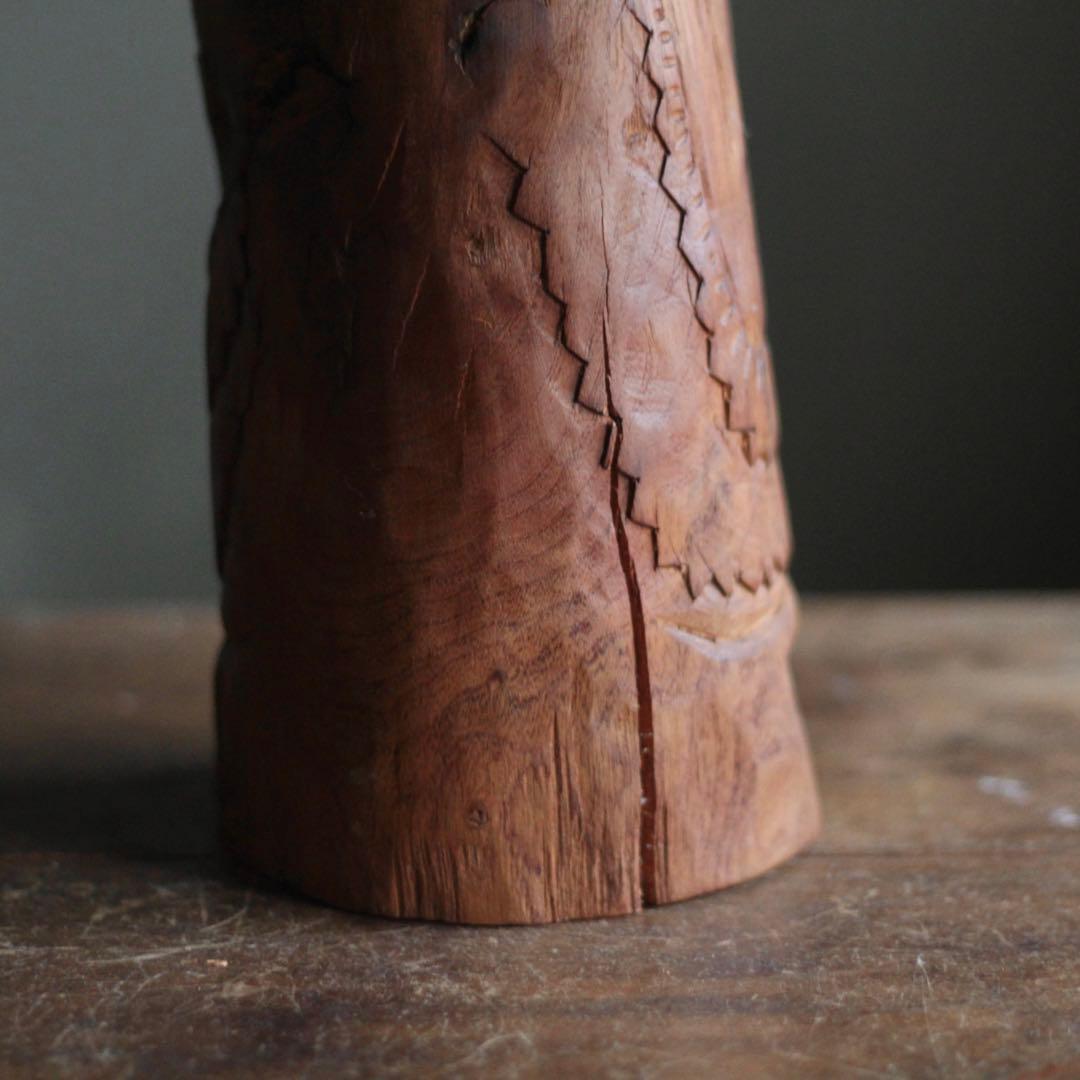 木彫 祈りの像 古道具 民衆仏 アンティーク オブジェ アイヌ？