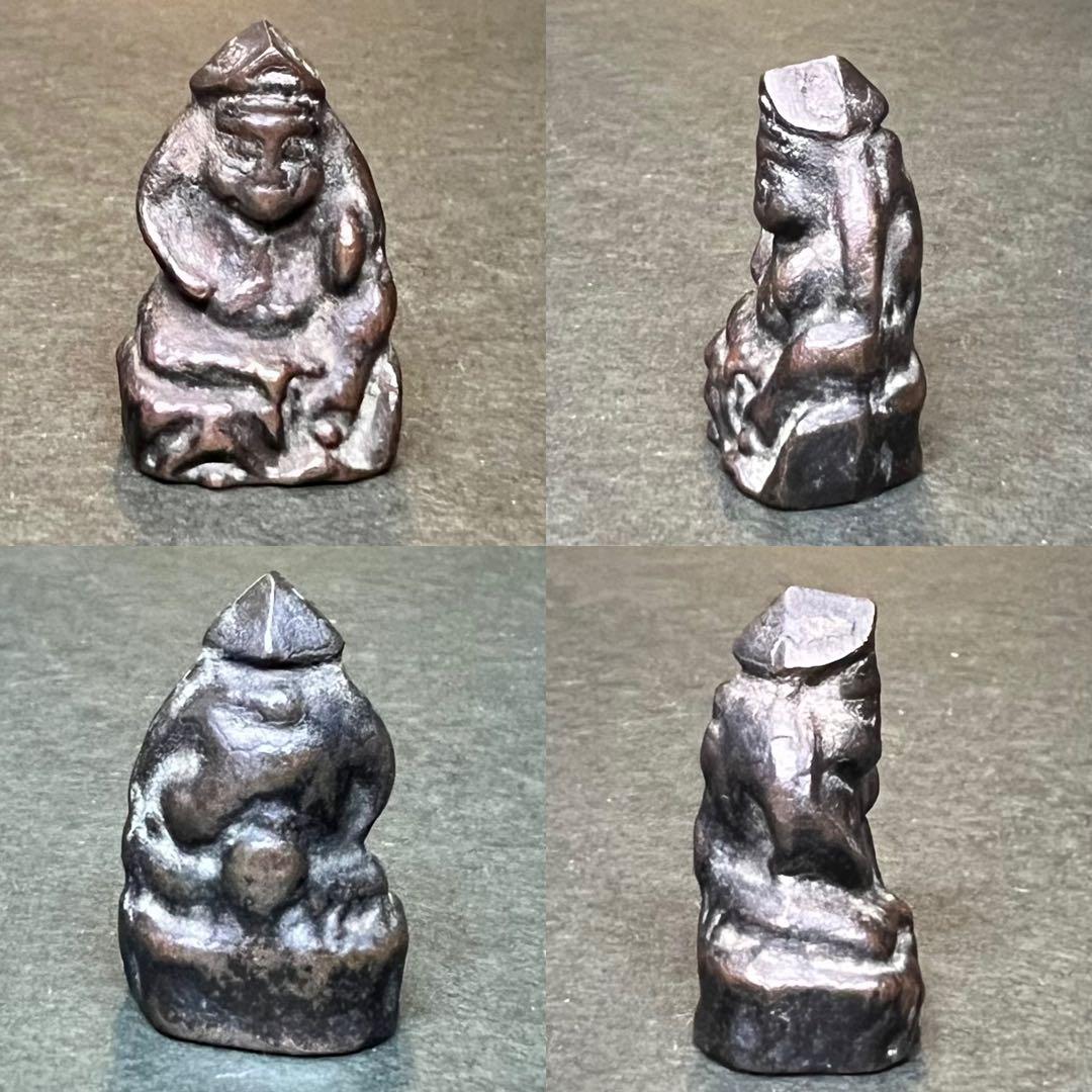 ◎古道具 庵々◎江戸時代 古銅製 恵比寿像 2.8cm 懐中仏◎豆仏 兜仏 仏像