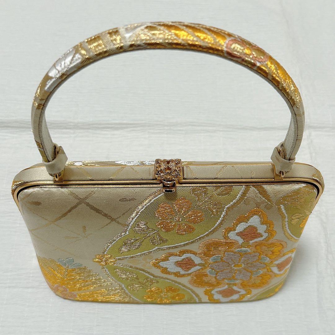 神田胡蝶　和装バッグ　草履　セット　L寸　フォーマル　振袖　成人式　正絹帯地