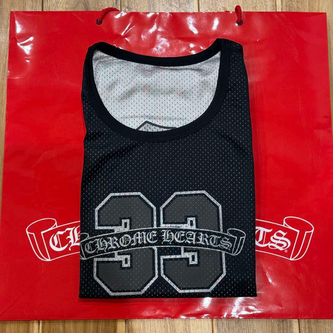 新品レア クロムハーツ メッシュ mesh タンクトップ ジャージ ブラック M