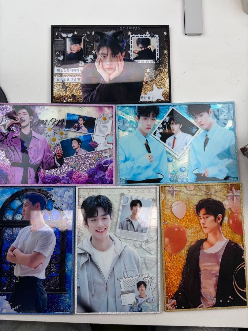 肖戦 新作 A5流砂アクリル特殊加工色纸 デザイン　6点セット❣️確認用❣️0110