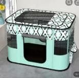折りたたみ式犬用ケージペットサークル/ ミントグリーン/(折り畳み式)