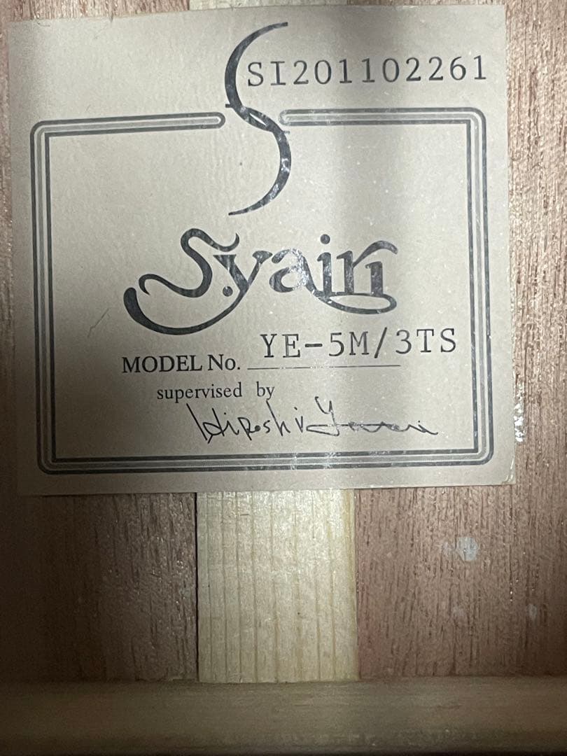 生産終了 s.yairi エレアコ　単板 YE-5M 3TS ケース付