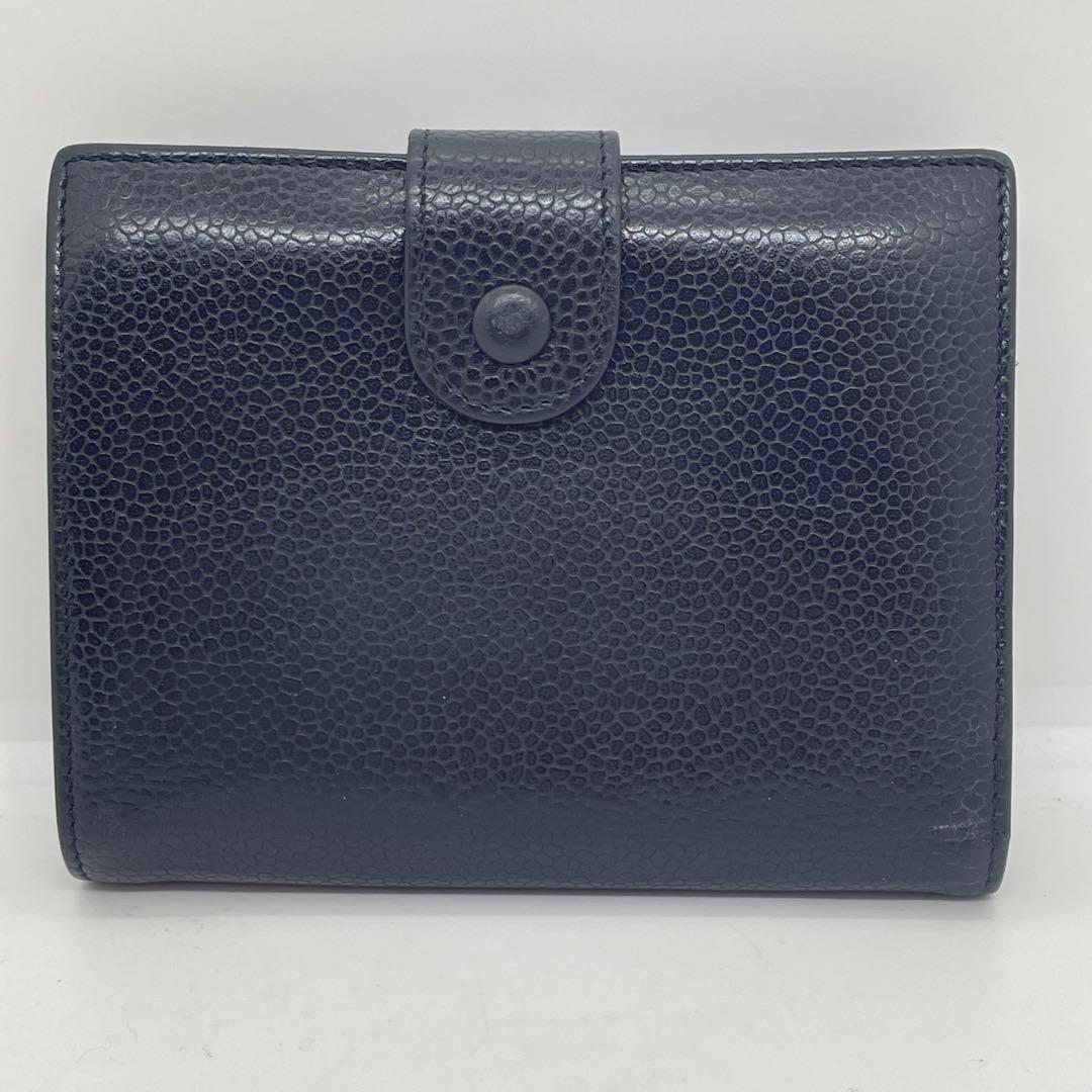 【使用感あり】シャネル CHANEL キャビアスキン 二つ折り財布 がま口