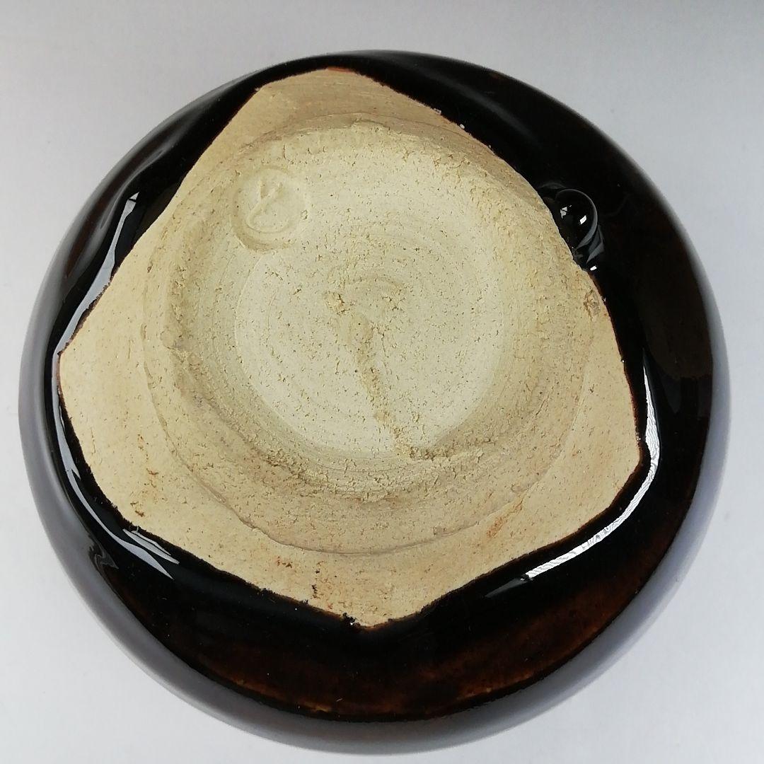 Ｔ６２５　茶碗　『飴釉　茶碗』『神通窯　筧田孝嗣』　共箱　抹茶碗　茶道具