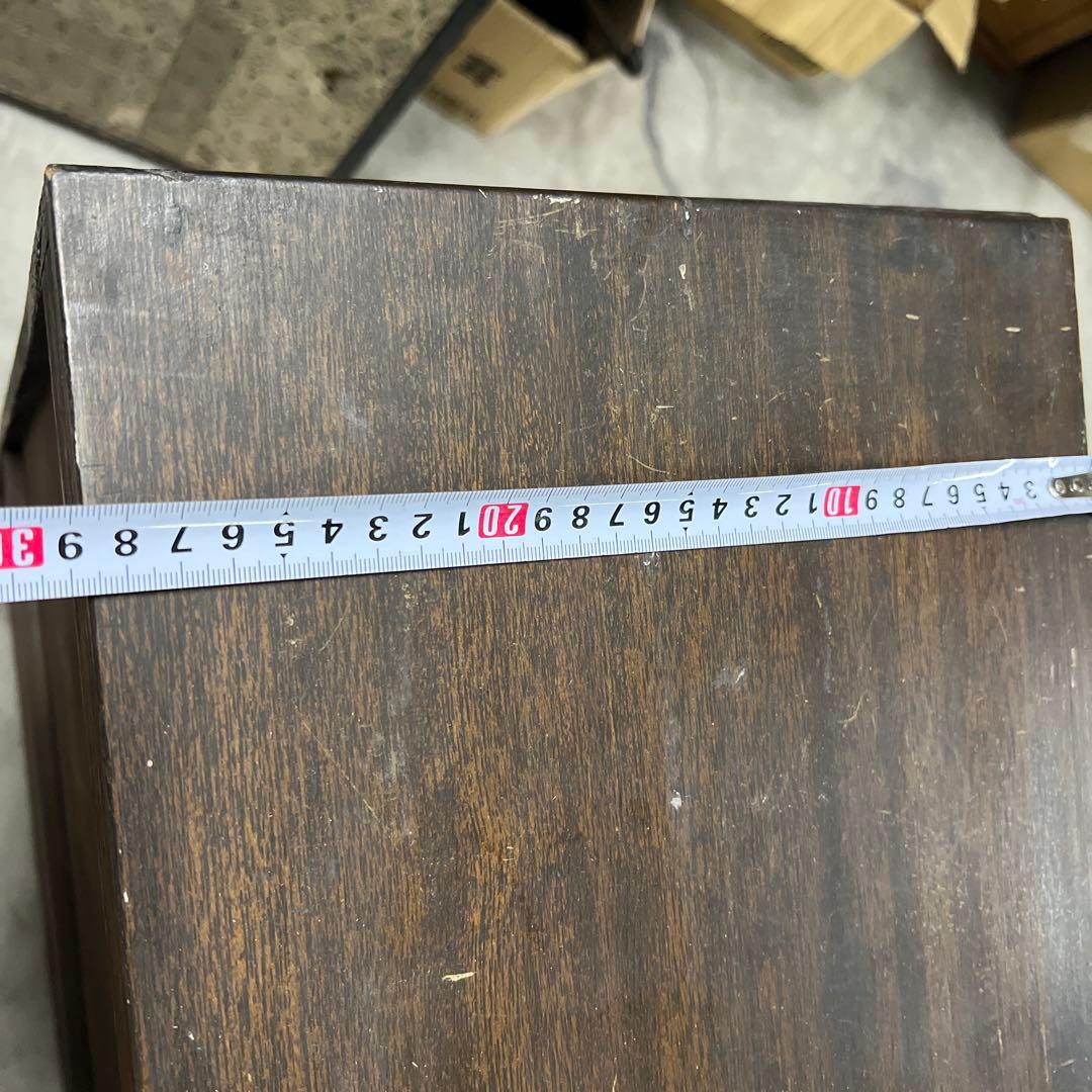 アンテーク様 木製キャビネット ガラス扉付き 引き出し2つ