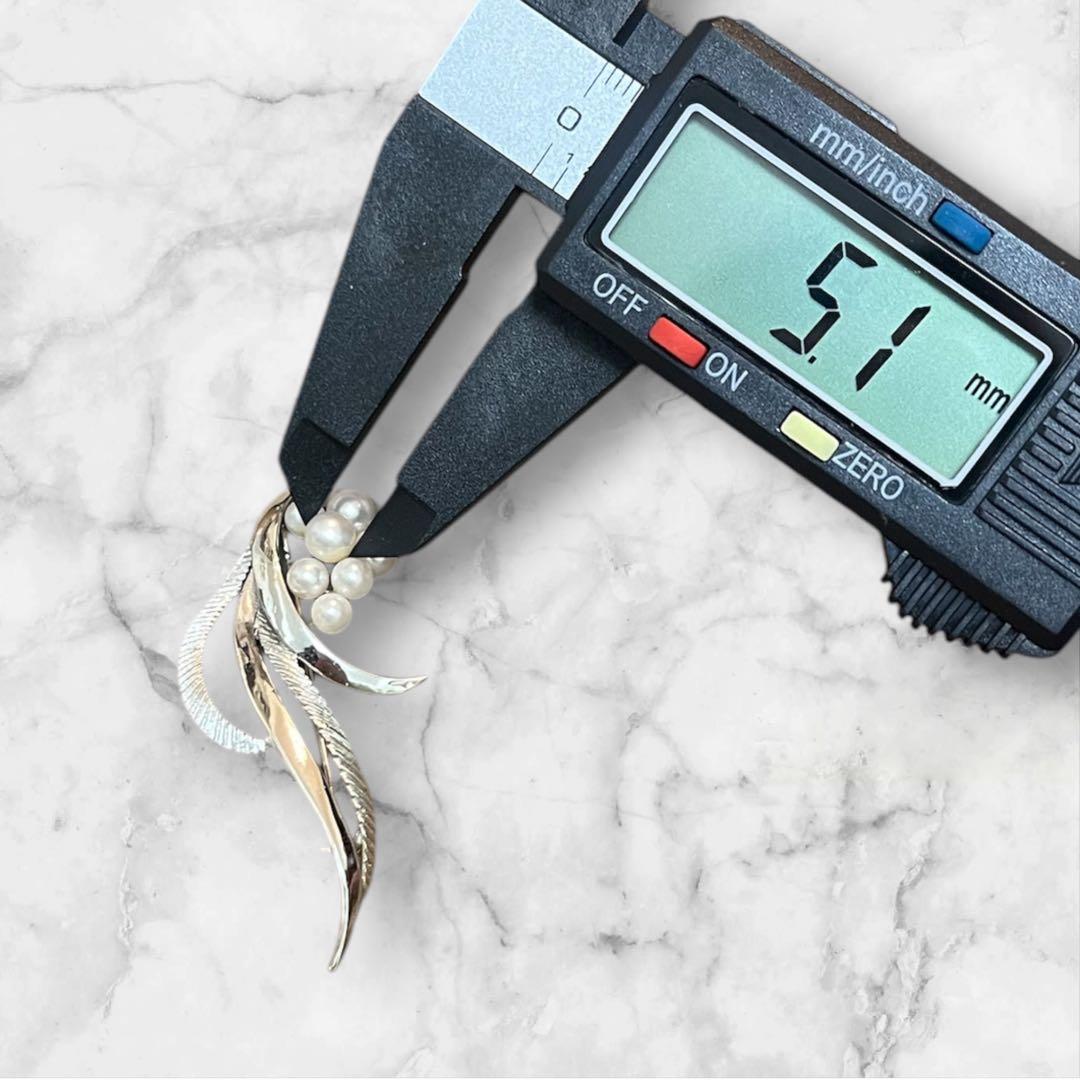 【美品】MIKIMOTO パール ブローチ あこや真珠 8珠 刻印あり