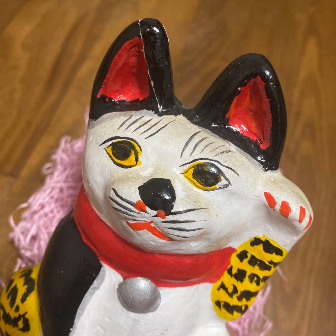 まねき猫　坊之谷土人形　亀翁作 招き猫