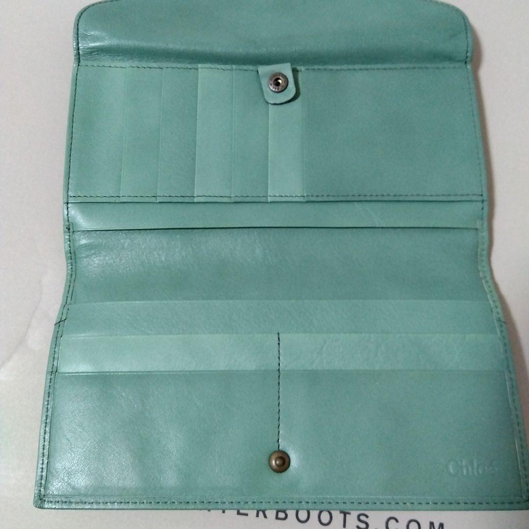 Chloé 二つ折り財布 グリーン レザー　クロエ