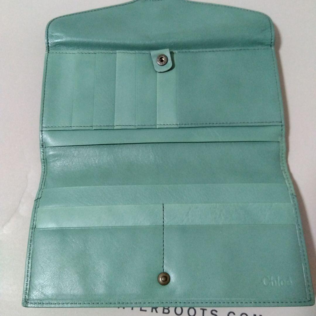 Chloé 二つ折り財布 グリーン レザー　クロエ