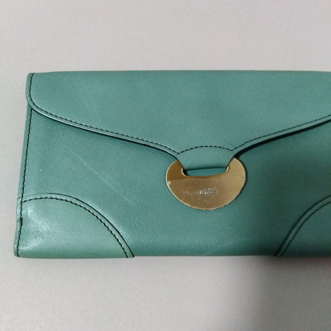 Chloé 二つ折り財布 グリーン レザー　クロエ