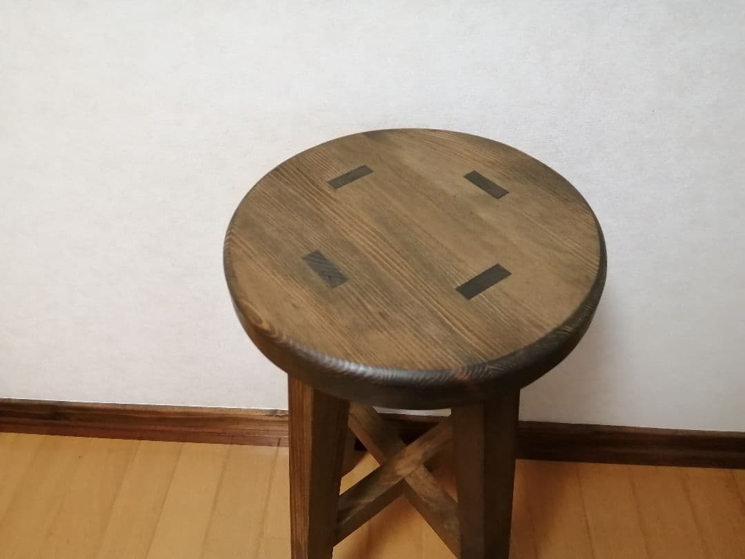 木製スツール　座面幅30cm×高さ65cm　丸椅子　stool　猫犬