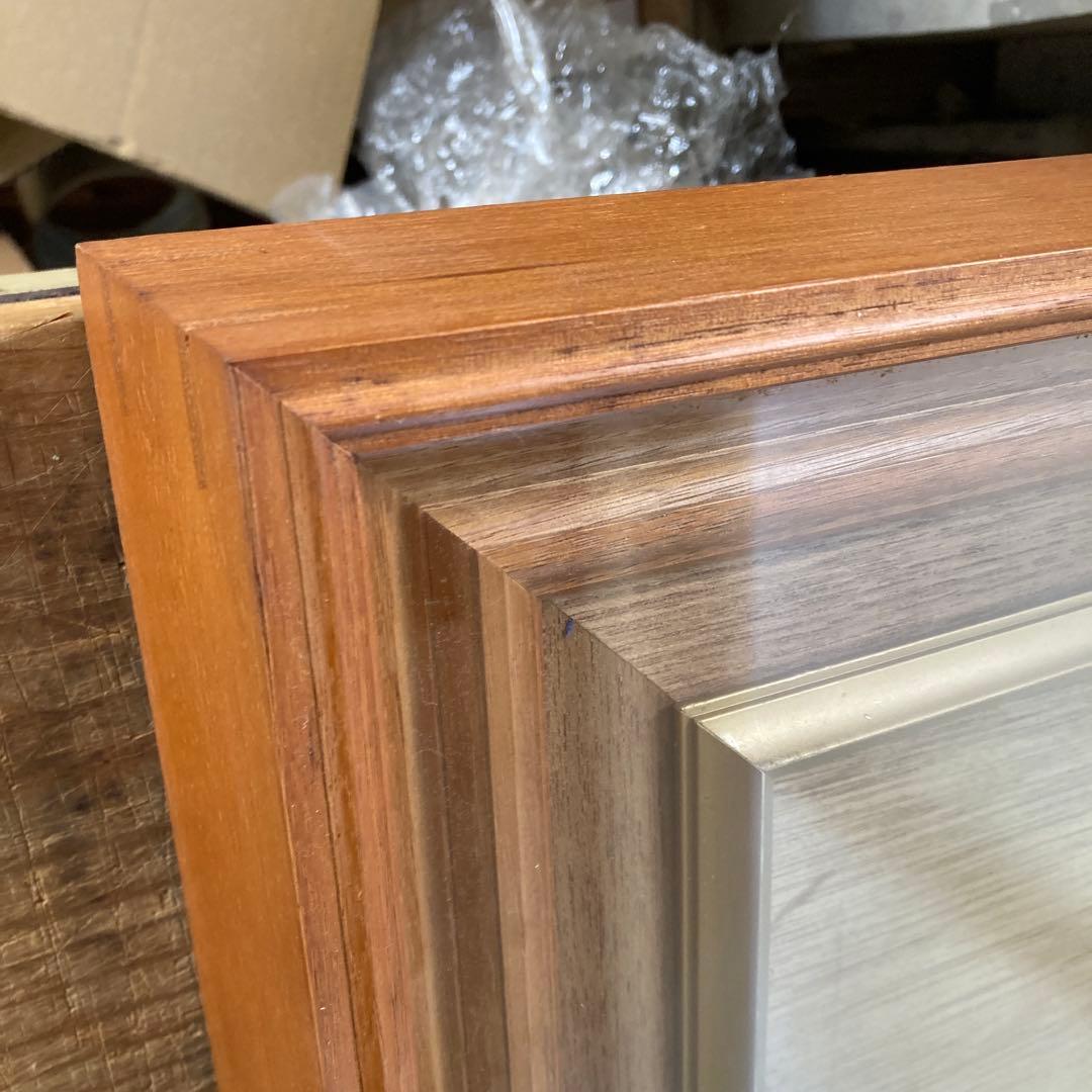 P15号 油彩額縁 シンプルなウッドフレーム モダン ガラス 空額