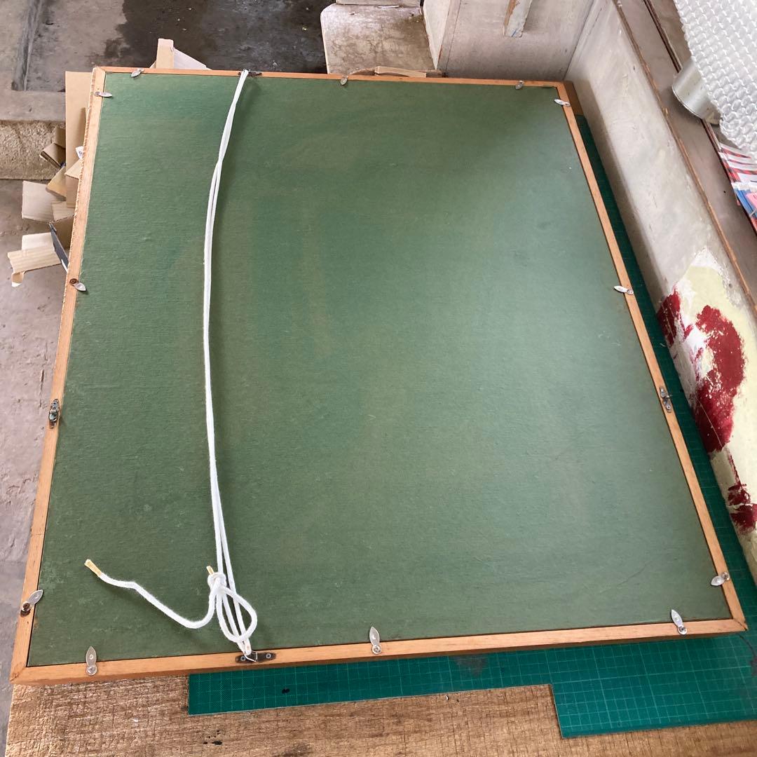 P15号 油彩額縁 シンプルなウッドフレーム モダン ガラス 空額