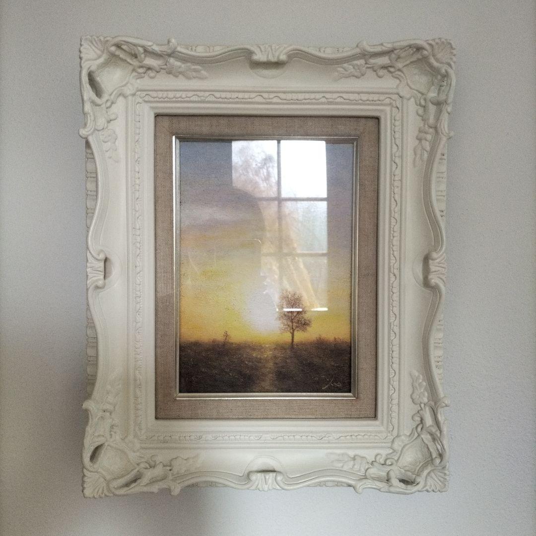 藤田高明　日に向う　2015　ミクストメディア　油彩画　心象風景　額縁付き