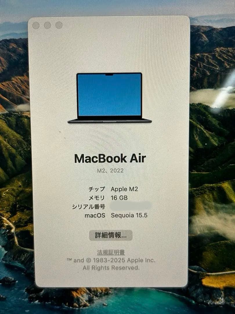 【最終価格】MacBook Air M2/16GB/256GB