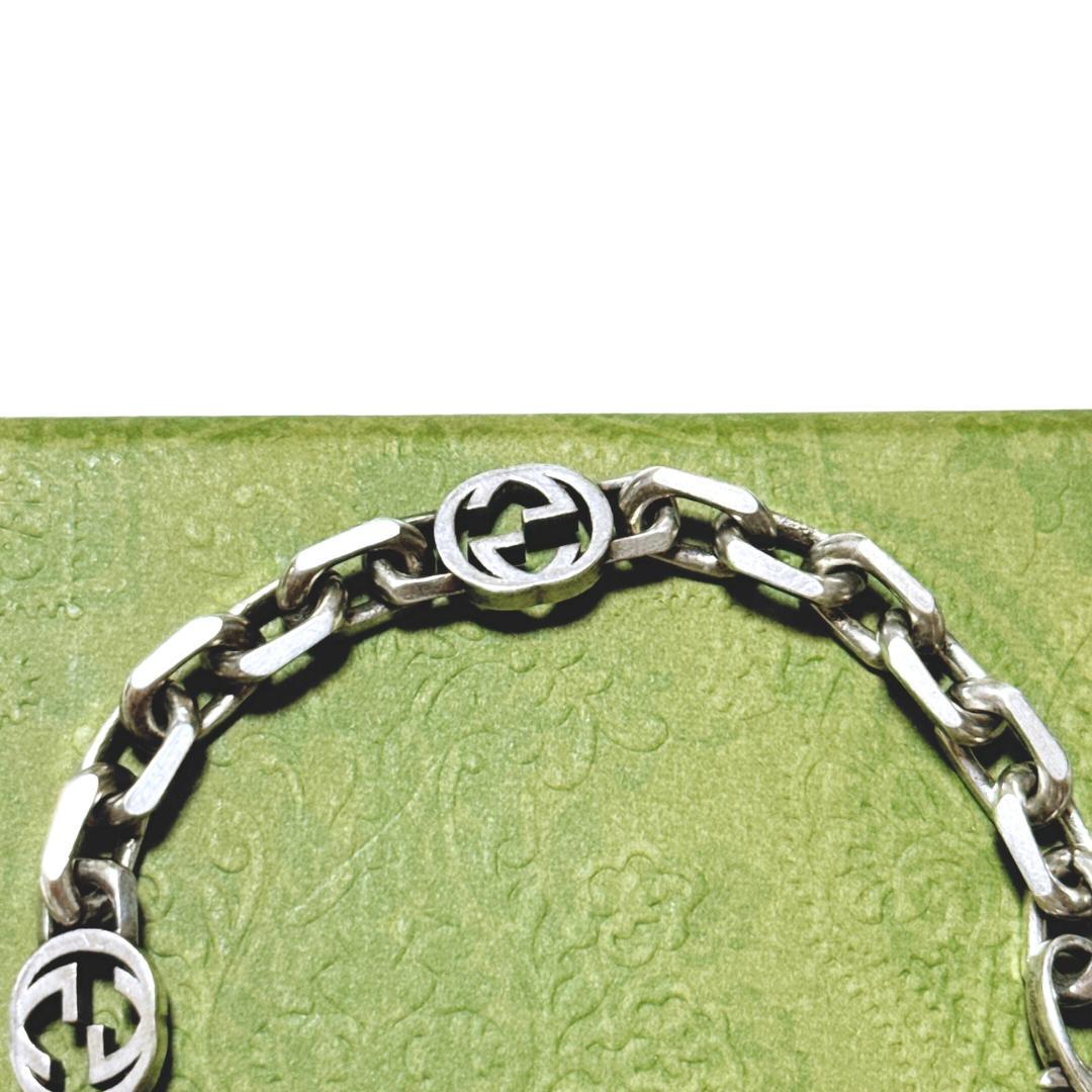 【美品】グッチ インターロッキング ブレスレット19号 SV925