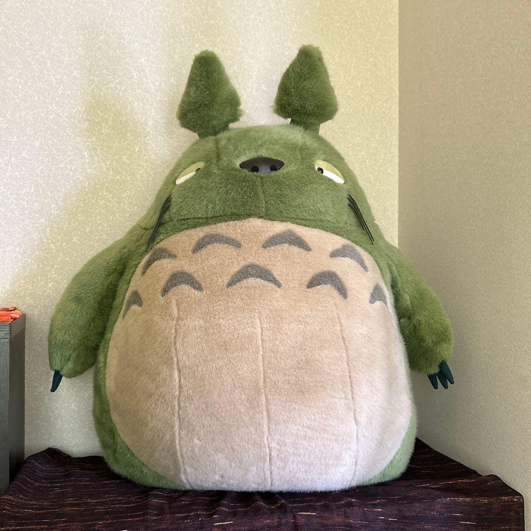 【初期】お昼寝クッション　超特大　ぬいぐるみ　トトロ　希少 グリーン　丸い