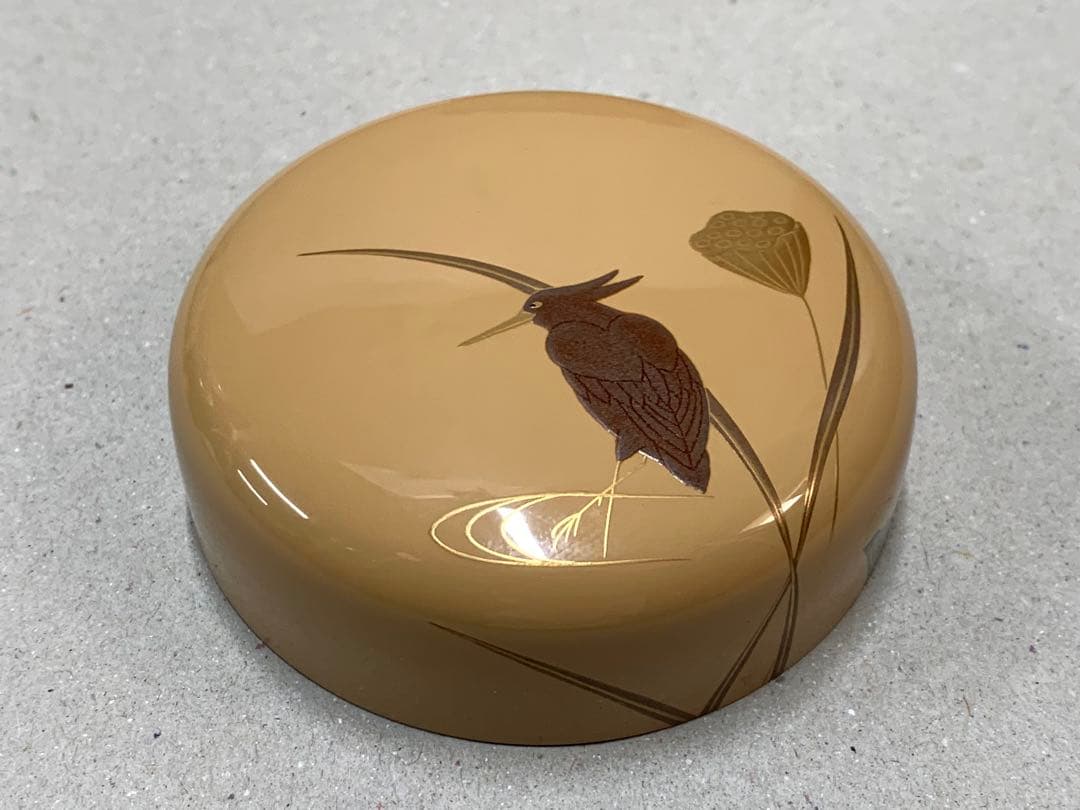 中村宗悦 芦鷺蒔絵 中棗 棗 茶道具 茶器