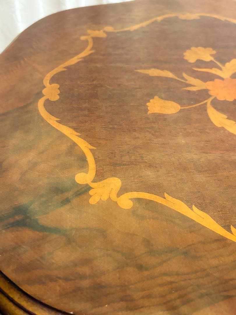 イタリア製象嵌コーヒーテーブルサイドテーブル花台アンティーク家具イタリア家具