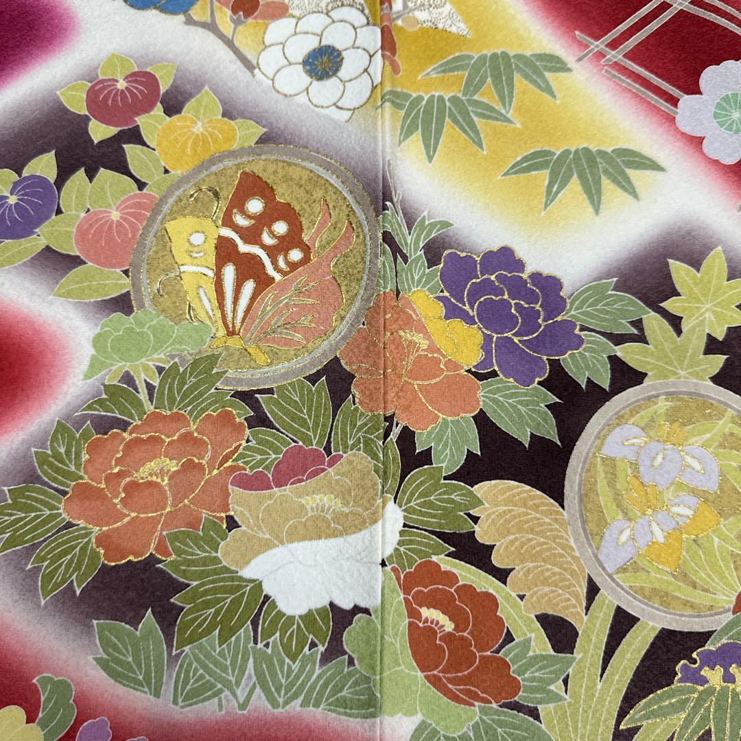 白地 染め分け 古典柄 京友禅 金駒刺繍 振袖