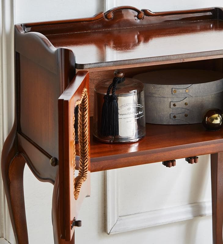 アンティーク調 ミニ ガラスキャビネット サイドテーブル 高級 木製 コンソール