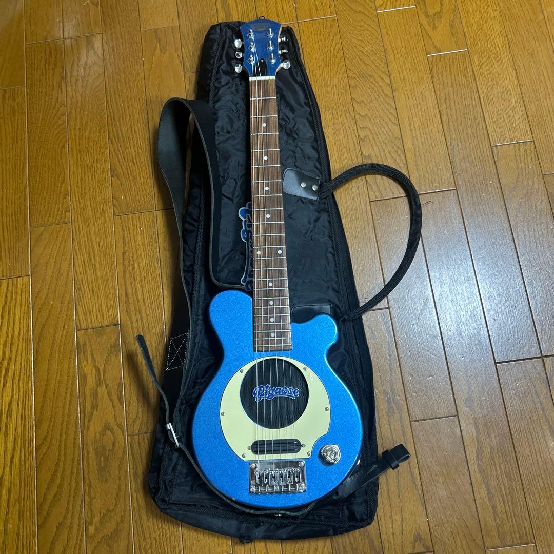 ピグノーズ　pignoseアンプ内蔵エレキギター　ブルーメタリック　楽器店整備品