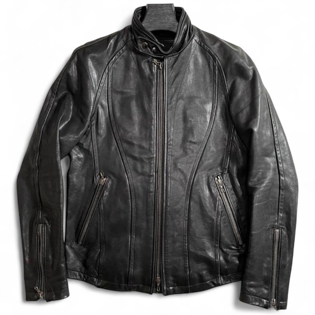 美品 ジャックローズラブメゾン シングルライダースジャケット ホースハイド 馬革