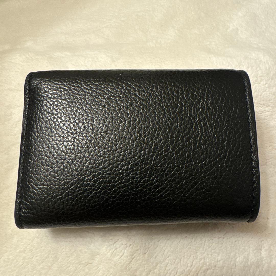 期間限定SALE❣️MARNI 三つ折り財布 黒 レザー ロゴ刺繍