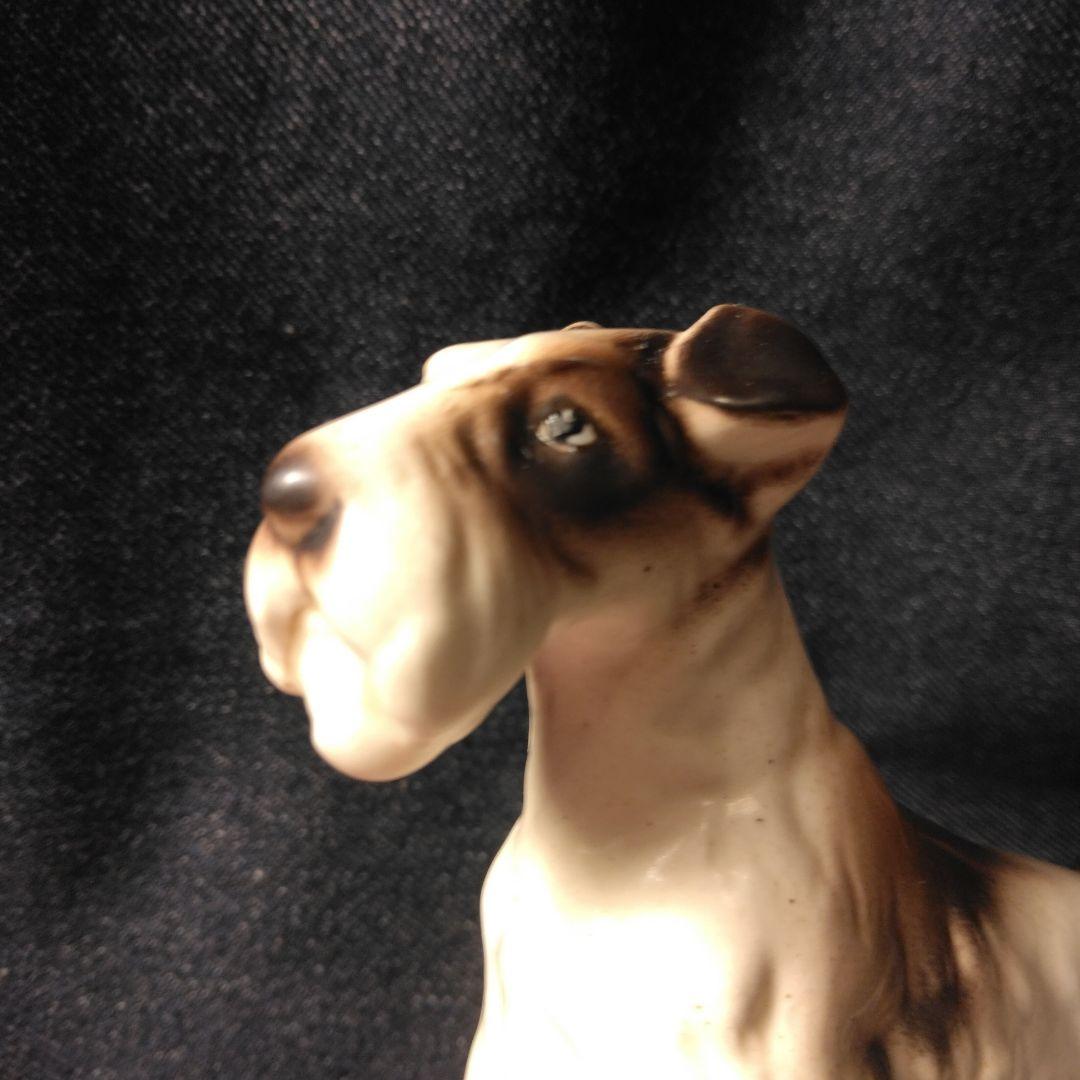 昭和レトロ　リード　 陶器製犬の置物ノベルティ　シユナウザー　当時物