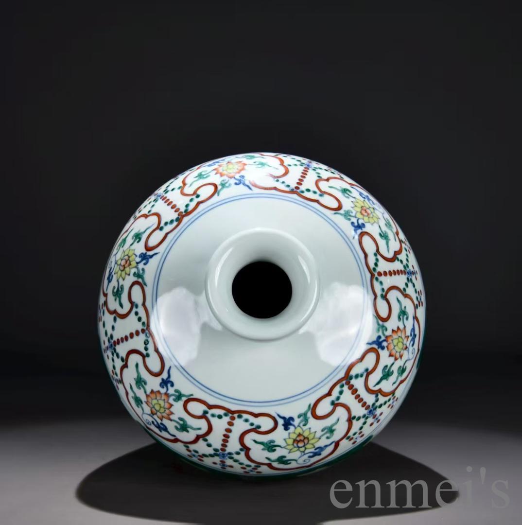 中国古美術・明宣徳・五彩戦将図梅瓶・五彩・唐物・壺・骨董品・時代物・古陶磁・古玩