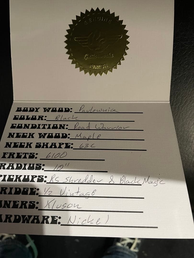 RS Guitarworks Workhorse 黒 ケース付