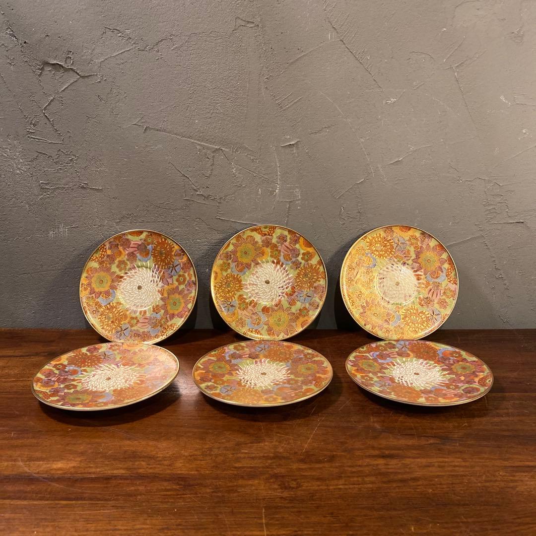 薩摩焼 明治 アンティーク 金蘭手まとめ売り カップ&ソーサー 骨董品 蔵出し