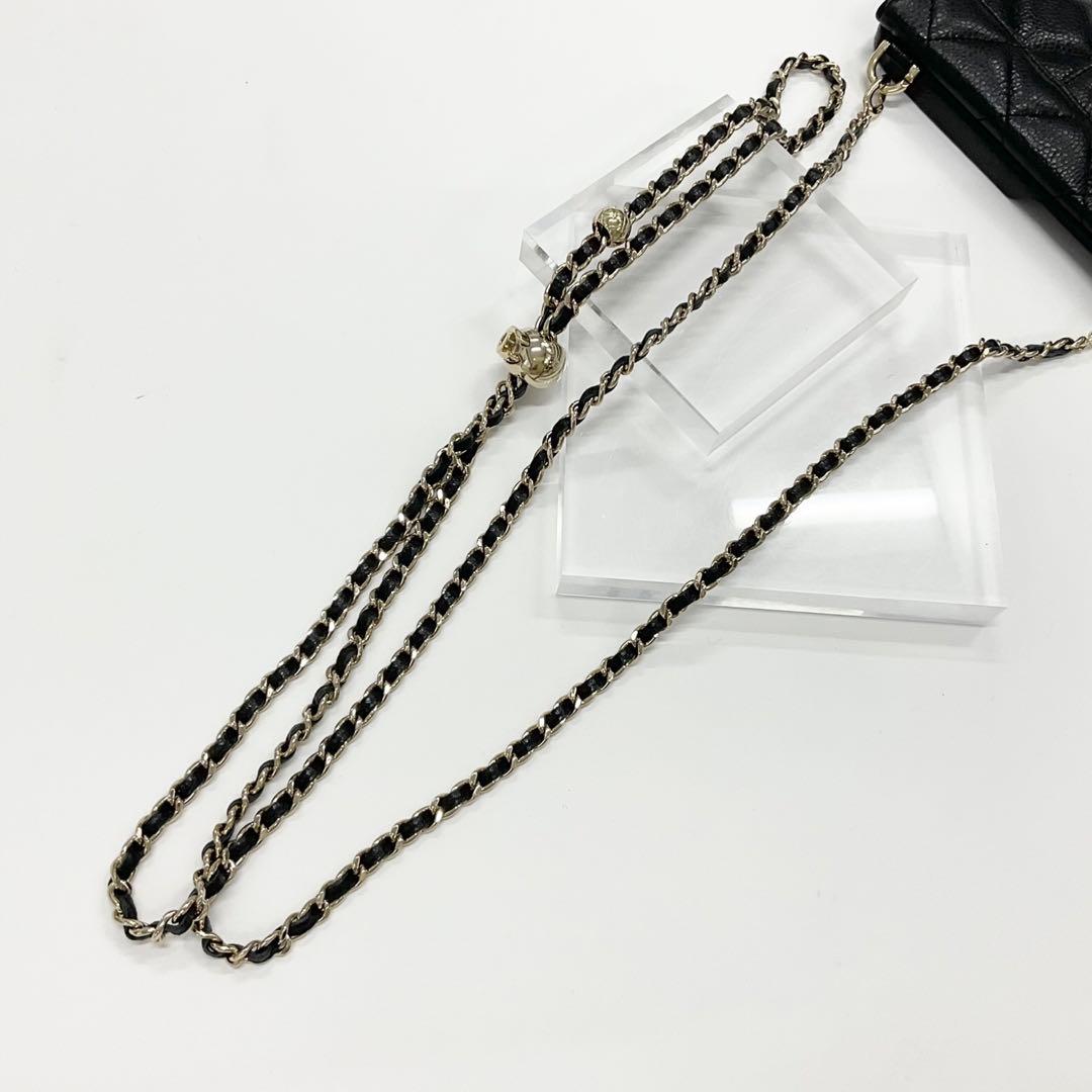 シャネル ココマーク マトラッセ キャビアスキン iPhone14pro ケース