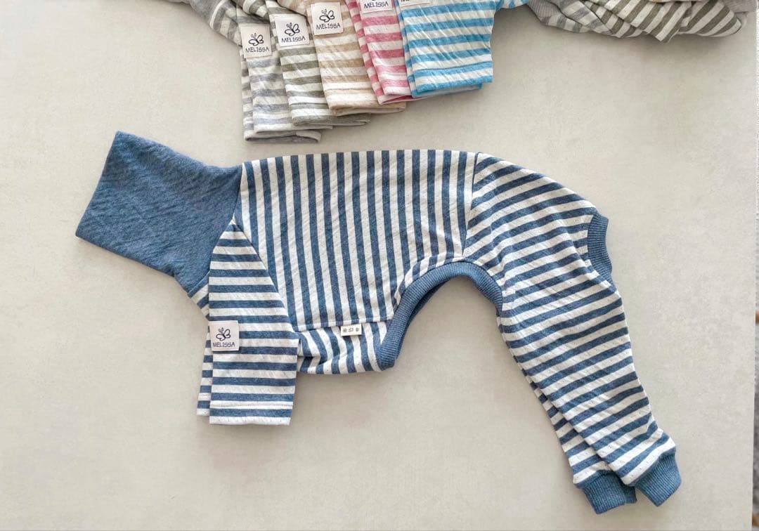 サステナブルなボーダーショートスリーブ1点、ロンパースMサイズ1点XLサイズ1点