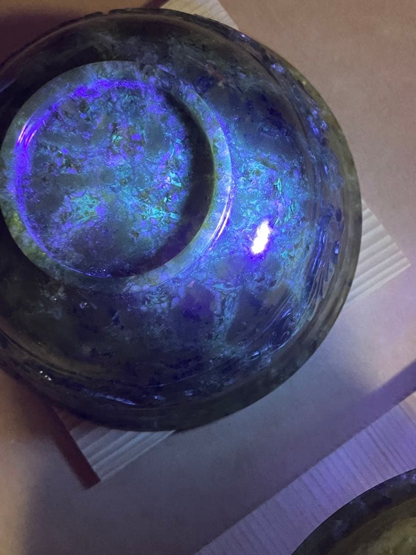 翡翠製ボウル2個セット　中国伝統工芸　雲龍紋　蒼龍紋　中国美術　吉祥文様