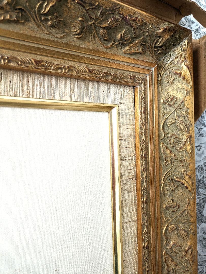 お値下げA✾稀少アンティーク調特特大ヨーロピアン額縁キャンバス付