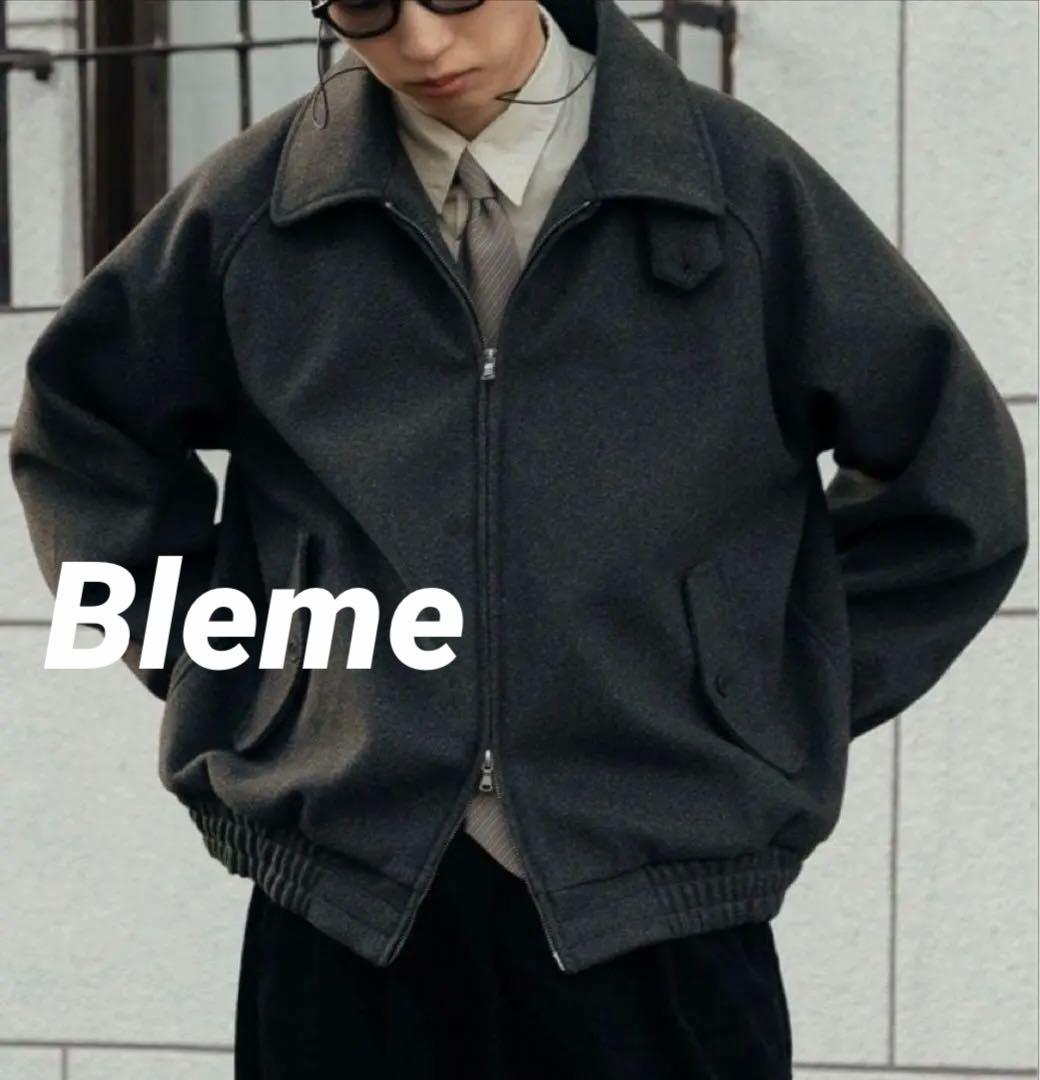 Bleme ダブルジップ メルトンハリントンジャケット チンストラップ付き
