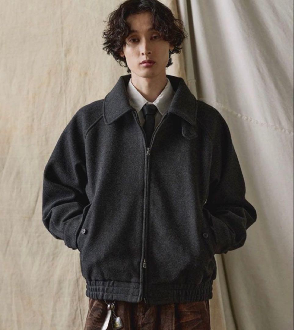 Bleme ダブルジップ メルトンハリントンジャケット チンストラップ付き