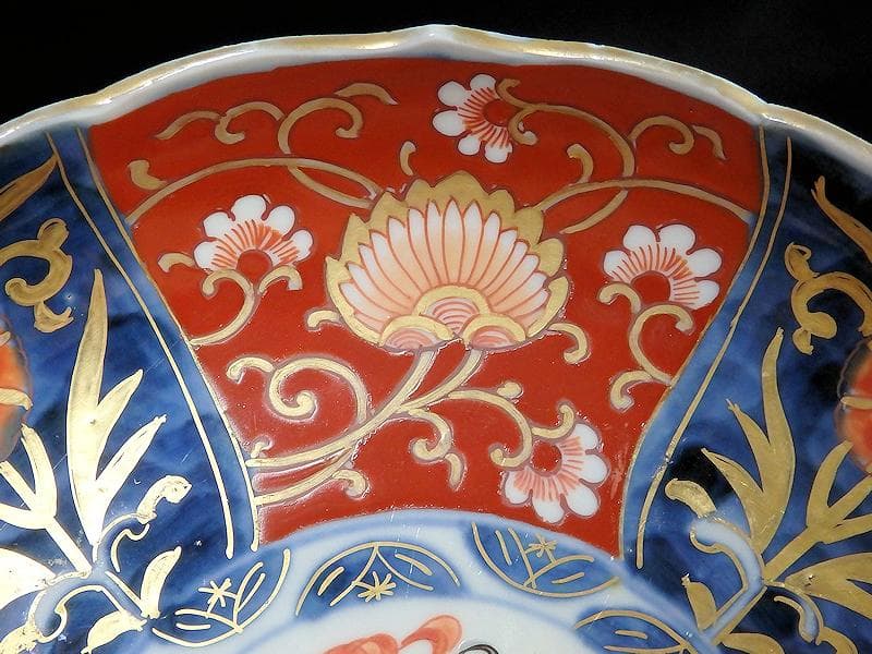 古伊万里　金襴手　雲龍に花の図　６寸皿　D520AS-CAr